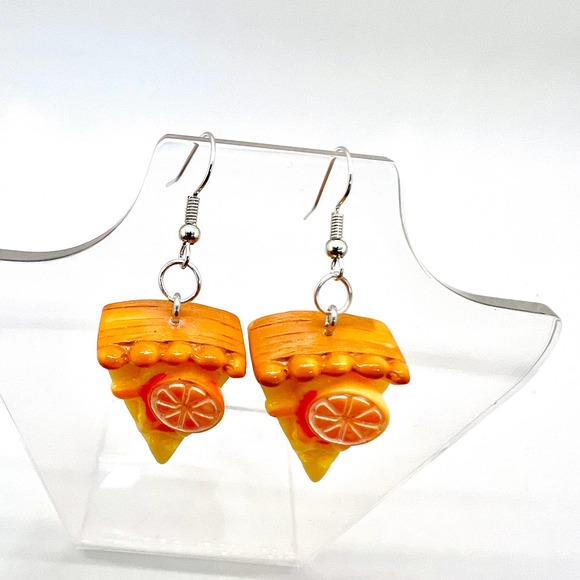 Pie Earrings - Fruit Earrings - Orange Pie - Bakery Earrings - Gifts For Bakers - Picture 6 of 10
